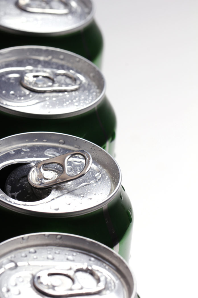 Cans with cold drink